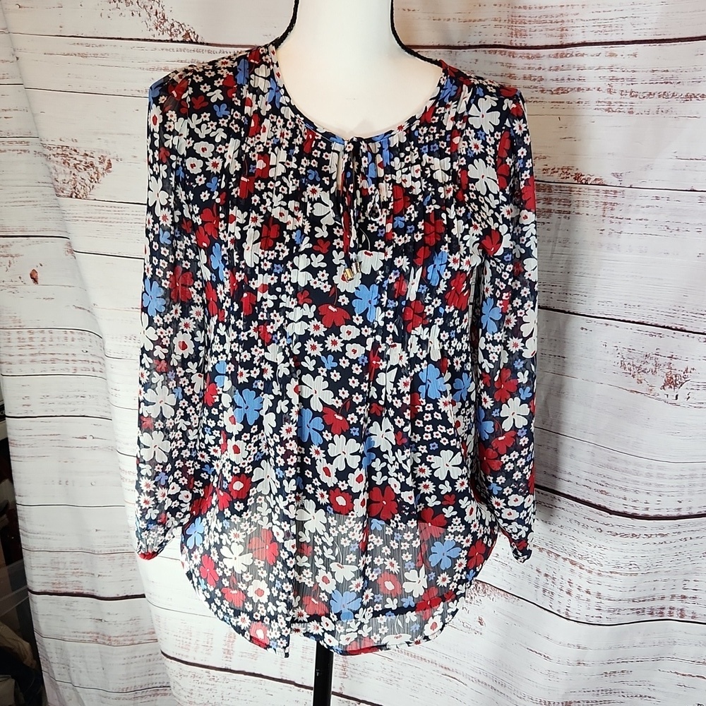 Tommy Hilfiger womens sheer blouse